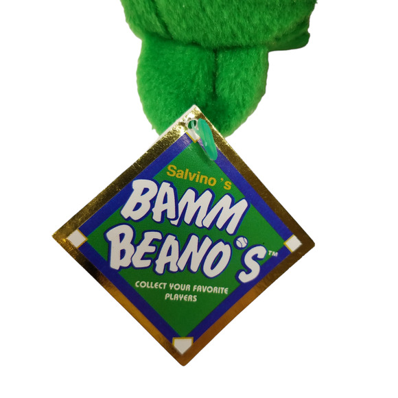 Salvinos Bamm Beanos Plush Green Bear Beanie Alex Rodriguez Santa Hat Holly 1998 - Picture 3 of 8
